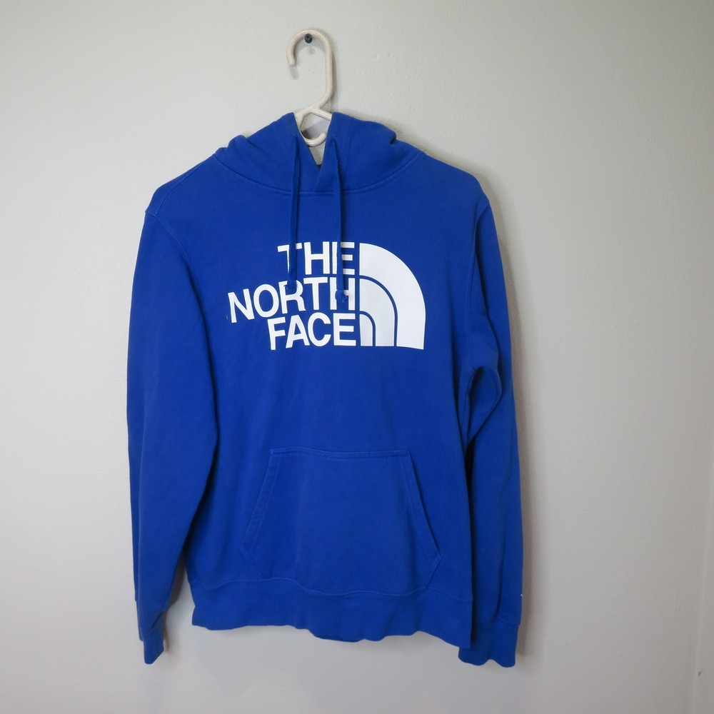 The North Face Mens Blue Half Dome Logo Pullover Hoodie Sweatshirt Size Small